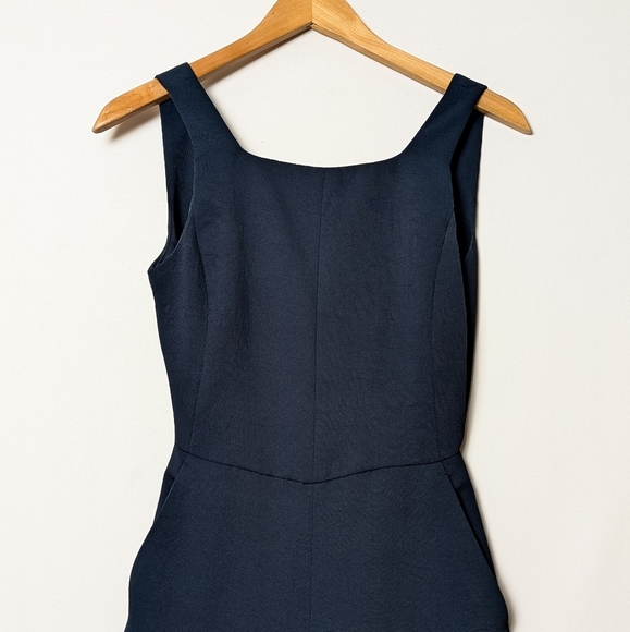 WILFRED Ecoulement Jumpsuit Wide Leg Square Neck Navy Blue 0 Aritzia - Picture 8 of 10